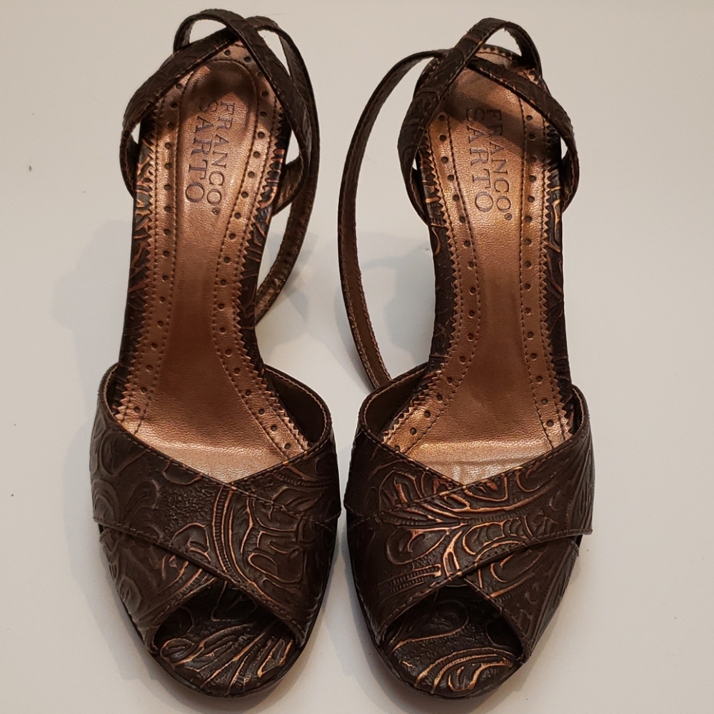 Franco Sarto Embossed Heels